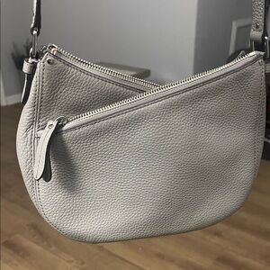 Michael Kors Piper Zigzag Tri-Compartment Pebbled Leather Crossbody